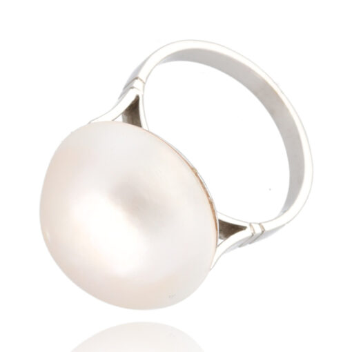 Anillo "Siania" oro blanco 1ª ley 18K con perla