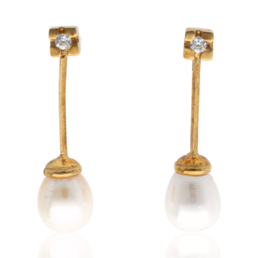 Pendientes "Grapado" oro 1ª ley 18K con perlas cultivadas