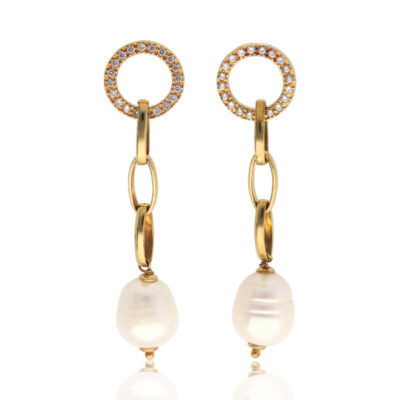 Pendientes "Vucane" oro 1ª ley 18K con perlas cultivadas