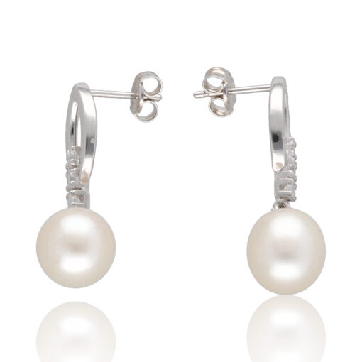 Pendientes "Muzia" oro blanco 1ª ley 18K con perlas cultivadas