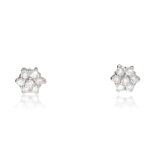 Pendientes "Yohani" oro blanco 1ª ley 18K con diamantes y perlas cultivadas