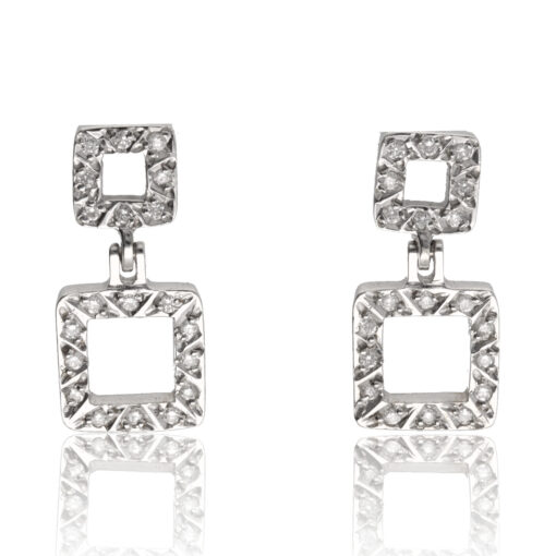 Pendientes "Trisa" oro blanco 1ª ley 18K con diamantes