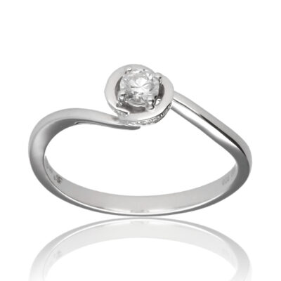 Anillo "Afae" oro blanco 1ª ley 18K con diamante