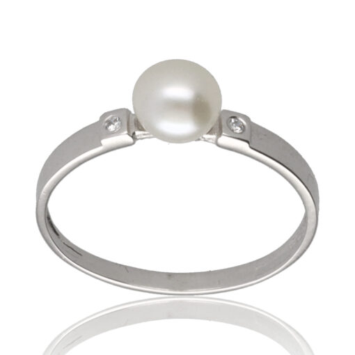 Conjunto "Tridiar" oro blanco 1ª ley 18K con perlas cultivadas