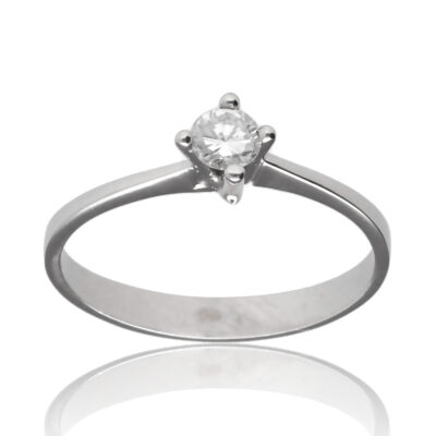 Anillo "Uindra" oro blanco 1ª ley 18K con diamante