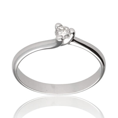 Anillo "Fecil" oro blanco 1ª ley 18K con diamante