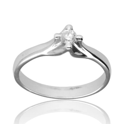 Anillo "Utina" oro blanco 1ª ley 18K con diamante