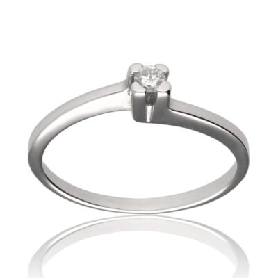 Anillo "Otra" oro blanco 1ª ley 18K con diamante