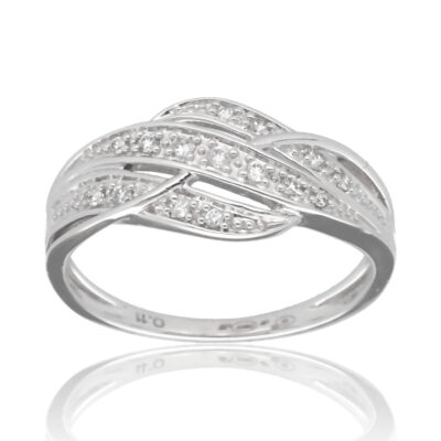 Anillo "Fundora" oro blanco 1ª ley 18K con diamantes