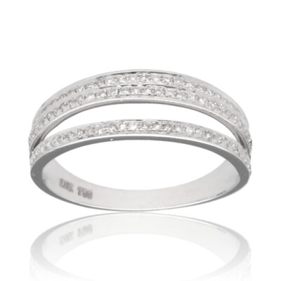 Anillo "Crela" oro blanco 1ª ley 18K con diamantes