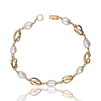 Pulsera "Gracos" oro 1ª ley 18K con perlas cultivadas