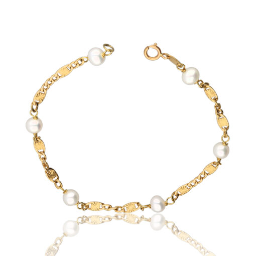 Pulsera "Nastu" oro 1ª ley 18K con perlas cultivadas