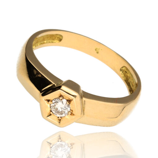 Anillo "Seria" oro 1ª ley 18K con diamante