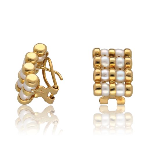 Pendientes "Beiler" oro 1ª ley 18K con perlas cultivadas