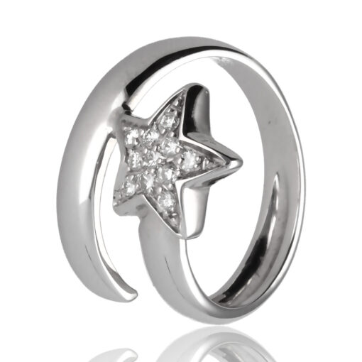 Anillo "Aibur" oro blanco 1ª ley 18K con diamantes