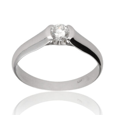 Anillo "Neyan" oro blanco 1ª ley 18K con diamante