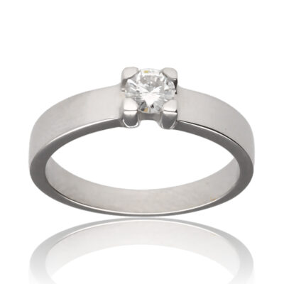 Anillo "Irarnan" oro blanco 1ª ley 18K con diamante