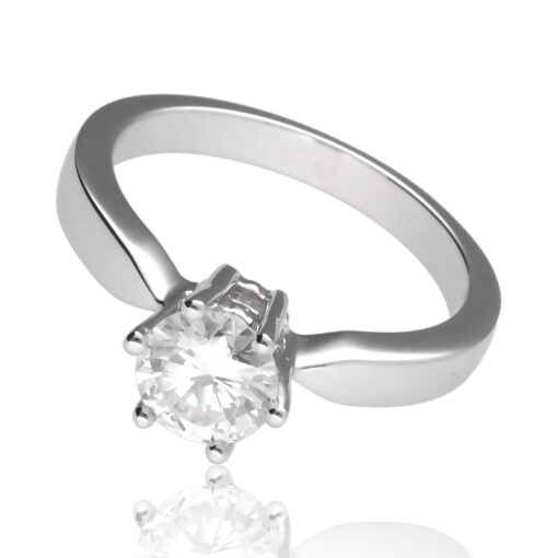 Anillo "Ciram" oro blanco 1ª ley 18K con diamante