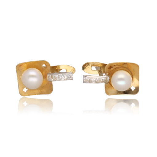 Conjunto "Nendar" oro 1ª ley 18K con perlas cultivadas